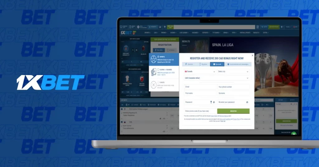 Registration at 1xBet Thailand Desktop app